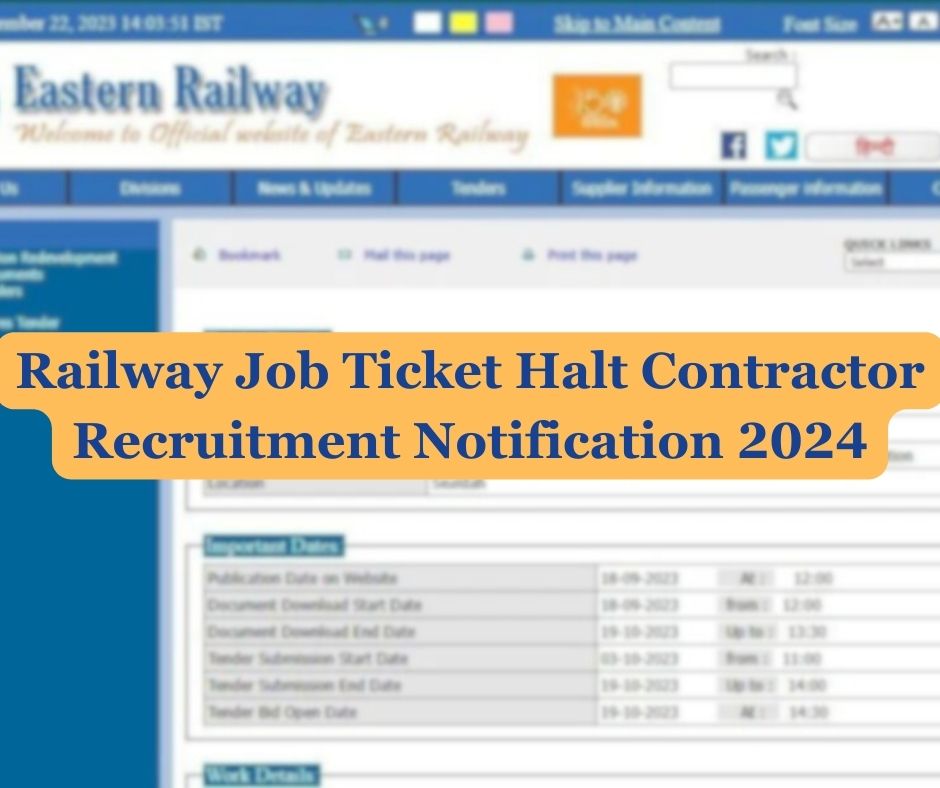 Railway Job Ticket Halt Contractor